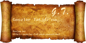 Geszler Tatjána névjegykártya
